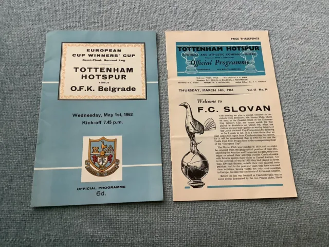 Tottenham Hotspur V F.C Slovan & O.F.K Belgrade 1963 European Cup Winners Cup