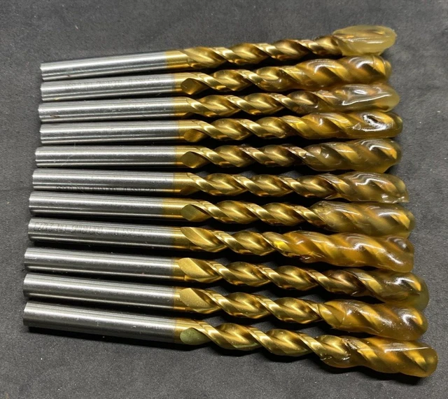 Guhring 6.25MM (.246) Parabolic Drill, HSS Tin Coated - Lot of 11