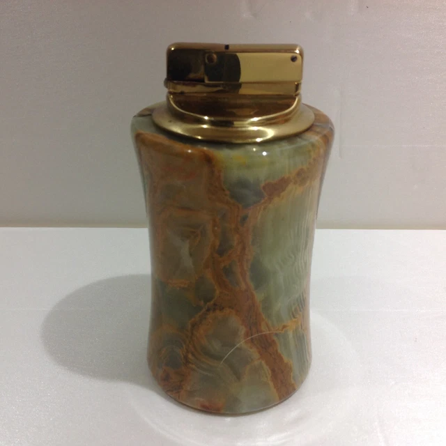 ancien briquet de table onyx et métal doré H.B WEST-GERMANY