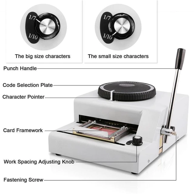 72 - Character Manual Embossing Printer Credit Card/VIP/ID/PVC Embosser Machine