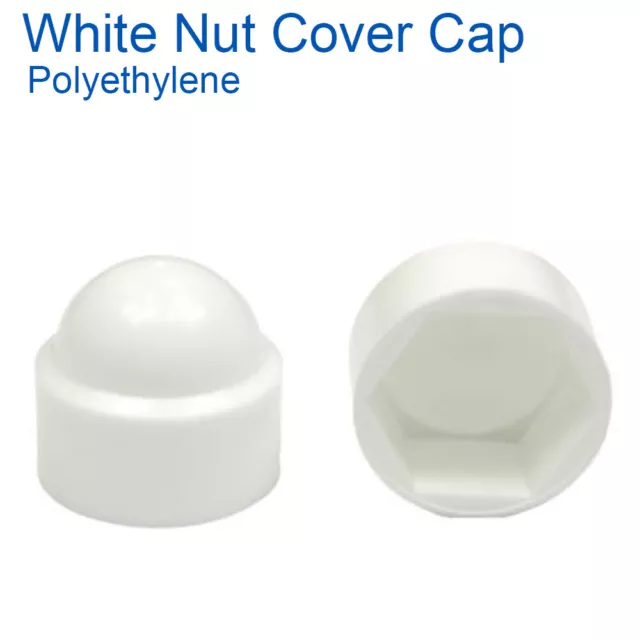 Nut Bolt Security Cover Caps White Plastic M4 M5 M6 M8 M10 M12 M14 M16 M20 M24