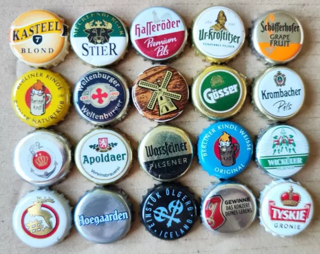 beer soda cider bottle tops crown caps kronkorken