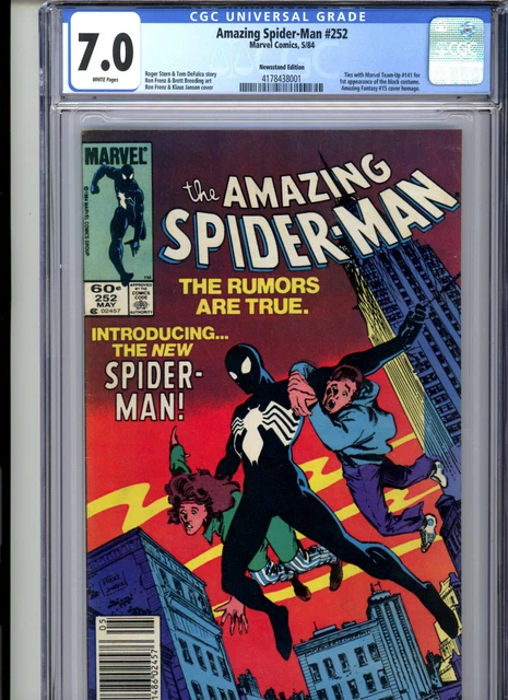 Amazing Spider-Man #252 (1984) Marvel CGC 7.0 White Newsstand 1st Black Costume