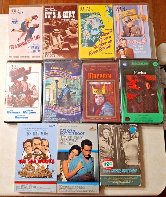 Clamp Shell Box VINTAGE BIG BOX Clamshell VHS Tapes Lot Clint Eastwood Charles Bronson ...