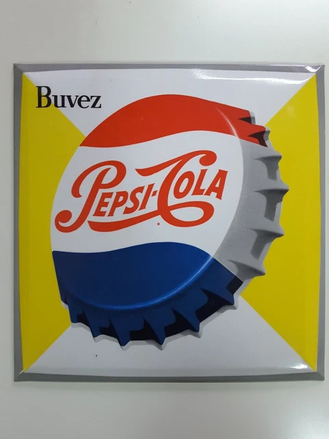 Pepsi Cola Tin over Cardboard Sign France 50s Pepsi Cola Tin over Cardboard Sign France 50s