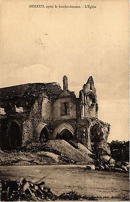 CPA MILITAIRE Moreuil aprés le bombardement-L'Eglise (315950)