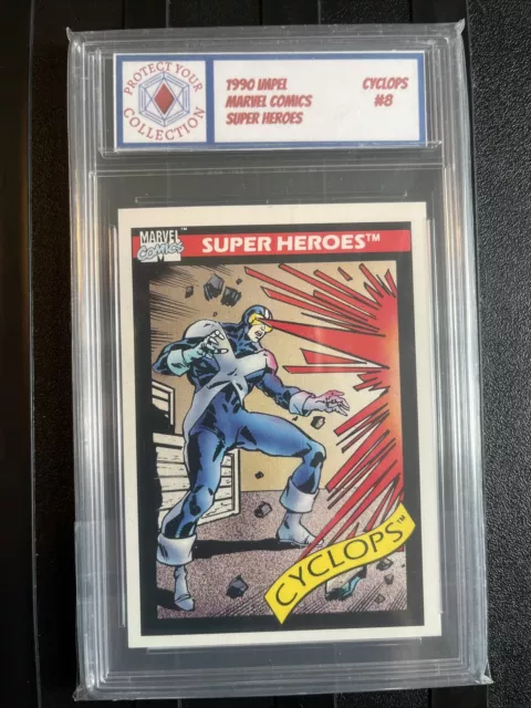1990 Impel MARVEL Universe Comics SUPER HEROES CYCLOPS #8 Slabbed Card X-men
