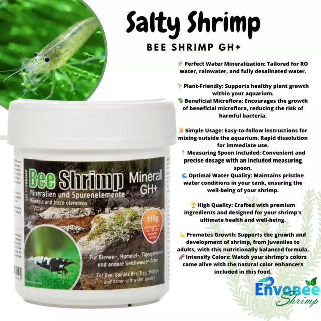 Salty Shrimp Mineral GH+ Bee Shrimp Mineral GH booster RO remineralization 230g