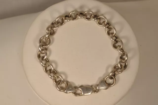 Bracelet Vintage Argent Massif Grosses Mailles Silver