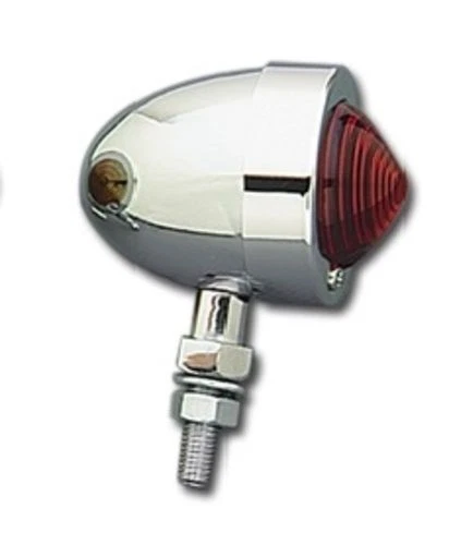 Balle Bullet Chrome Feu Arrière ou Feu Latérale  - Tige Longue, Rouge