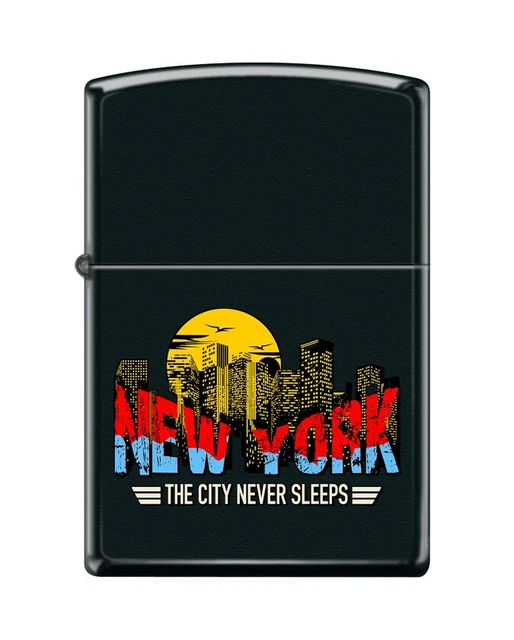 Zippo 9010, New York-The City Never Sleeps Design, Black Matte Finish Lighter