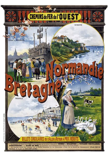 Affiche chemin de fer Ouest - Normandie Bretagne