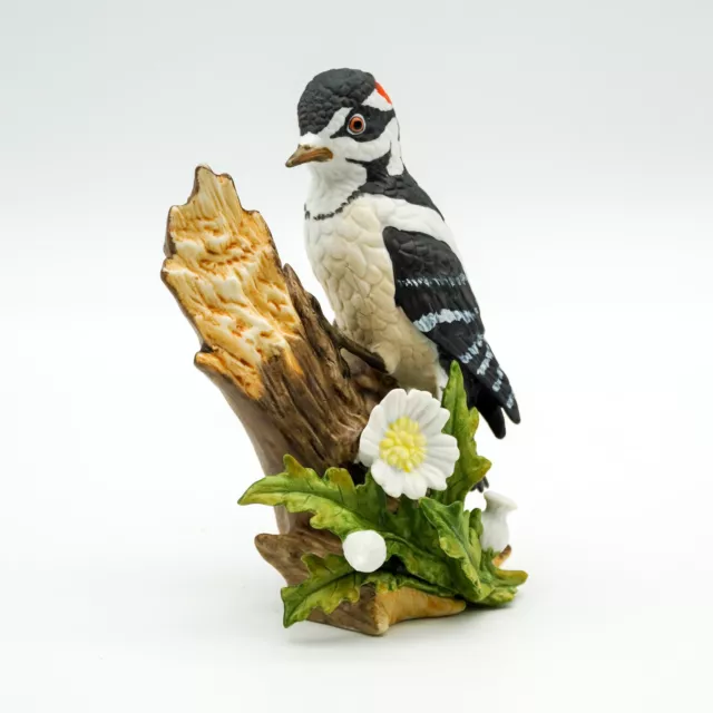 Vtg Geo Z Lefton China Downy Woodpecker Porcelain Bird Figurine 5.5" Rare 1984 2