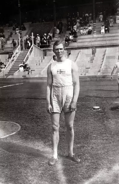 1912 Olympic Games Stockholm Mens Long Jump Georg Aberg, Sweden Old Photo