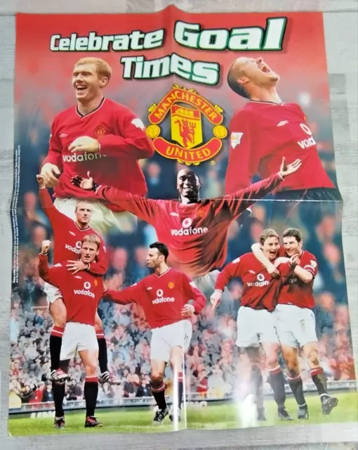 Poster Manchester United 2001 Beckham Scholes Cole 43 cm x 56 cm