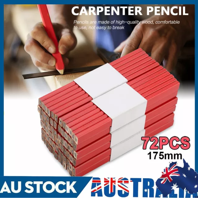 72pcs Carpenters Pencils Woodworking Carpentry Builder Pencil Marker Building