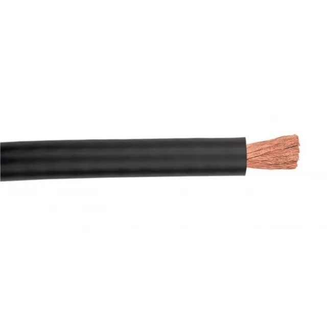 100' 6 AWG Single Conductor Type W Portable Power Cable Black 2000V