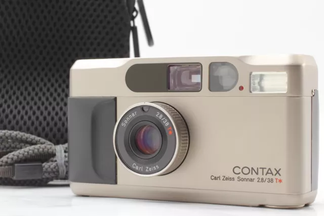 ALL WORK 【EXC+5 w/Case Strap】 Contax T2 Titan Silver 35mm Film Camera from JAPAN