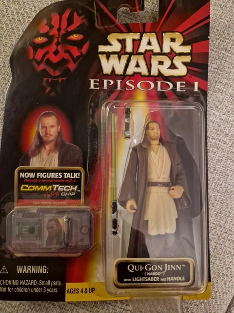STAR WARS EPISODE 1 QUI GON JINN  COMM TECH CHIP HASBRO SEALED 1999 new