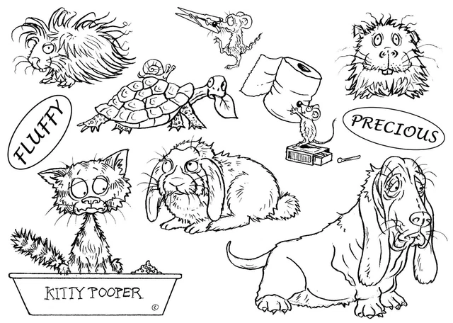 Estampillas transparentes The Card Hut 4""x6"" de Mark Bardsley-Pets mascotas preciosas 2 -MBPPP