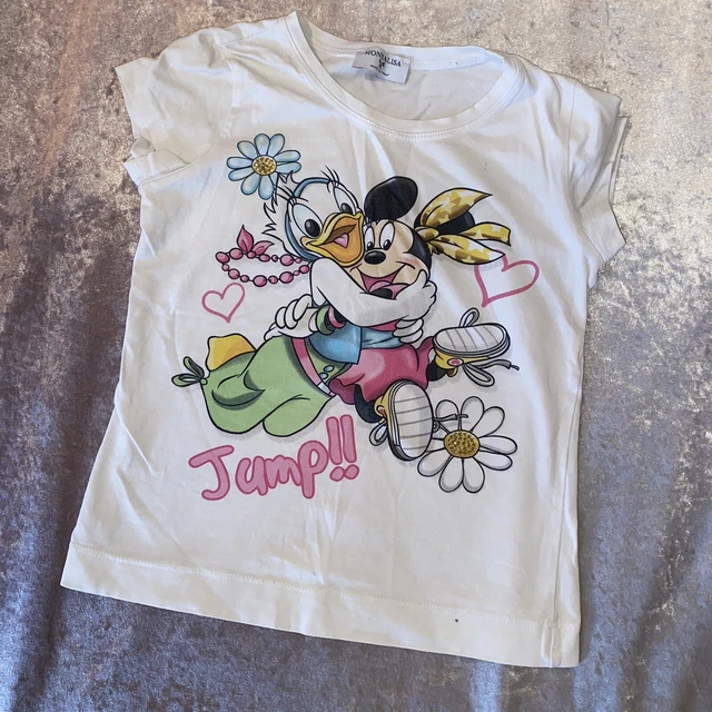 T-shirt top bianca Monnalisa Minnie mouse manica corta estate gioco 4 5