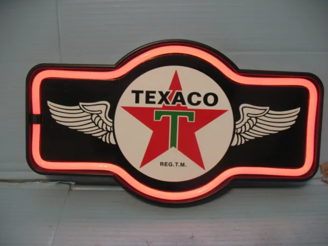 Texaco LED Light Sign Vintage Neon Like Style Gas Oil Car Truck Garage