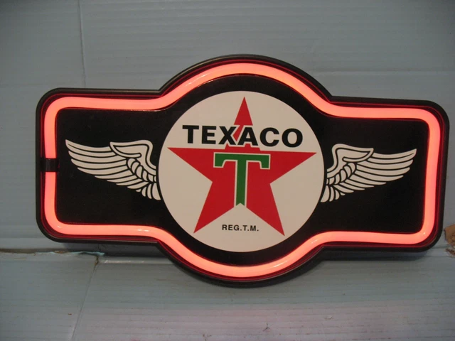 Texaco LED Light Sign Vintage Neon Like Style Gas Oil Car Truck Garage
