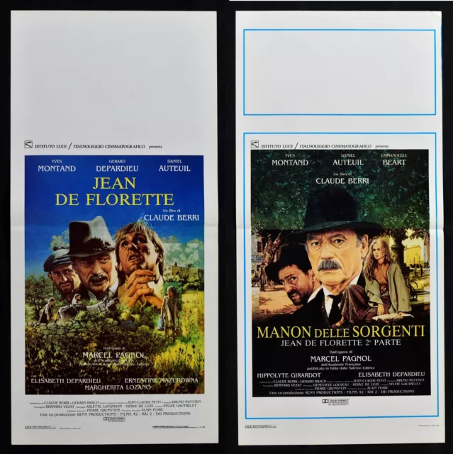 Lot De 2 Affiches Jean De Florette Berri Manon Sources Gérard Depardieu