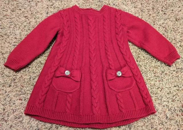 Girls Gymboree Red Sweater Dress Size 12-28 Months