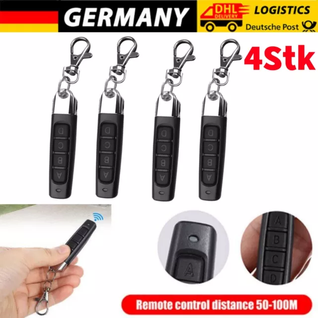 4X 433mhz universal Fernbedienung Garagenöffner Garagentor Handsender Sender DE