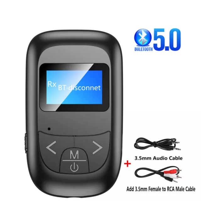 Wireless Bluetooth 5.0 Transmitter Receiver Audio Adapter HiFi 3.5mm PC TV Car