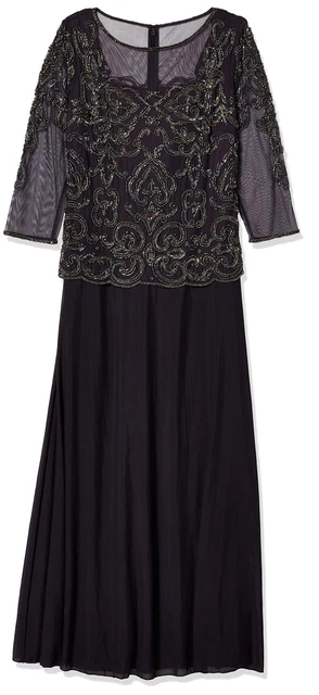 Pisarro Nights Womens Illusion Neck 8, Eggplant Black