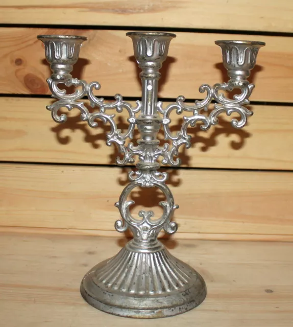 Candelabro Vintage Ornamentado Metal Candelabro