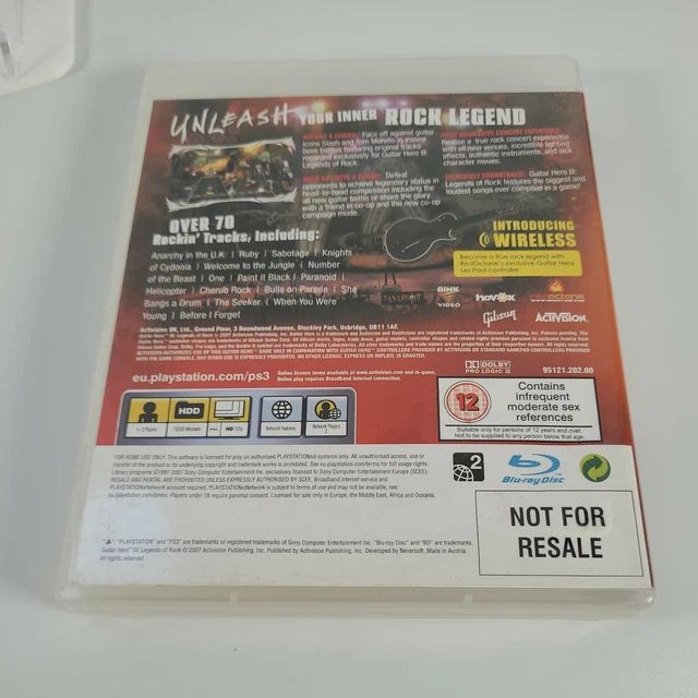 Guitar Hero III 3 Legends of Rock Playstation PS3 manuale videogioco musicale PAL 3