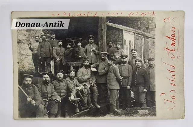 Foto 1.WK Pk Fotokarte Gruppenfoto Gruppenbild Soldat Feldgrau Pioniere Pionier