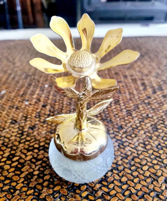 Vintage Avon Collectors Bird Of Paradise Empty Gold Flower Pot Perfume Bottle