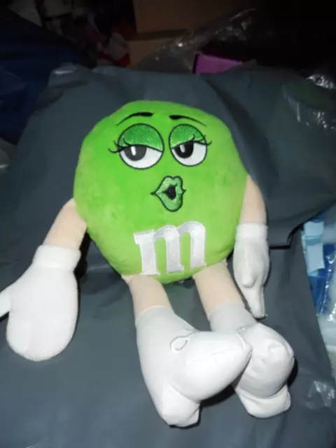 Green Girl With Boots Plain M&M Stuffed 12" Plush Toy