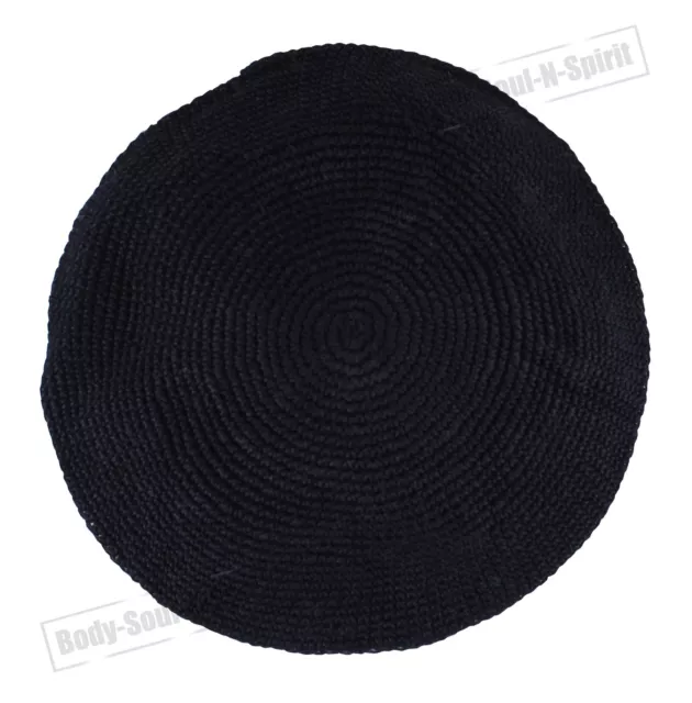 Classic THIN ELEGANT Knitted Black Kippa Hat Jewish Holy sacred cupola Yarmulke