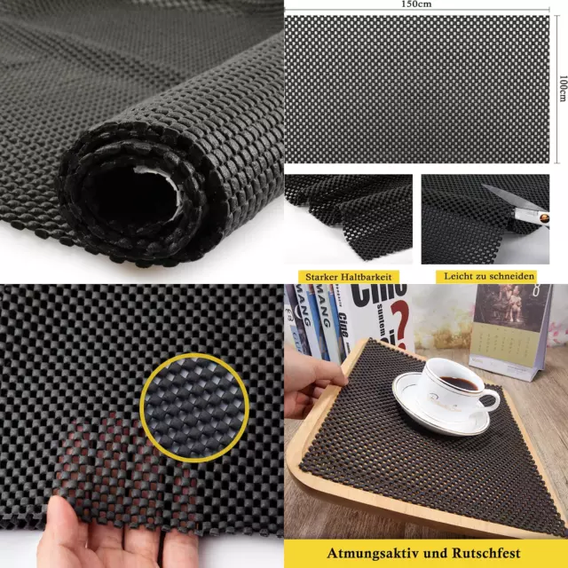 Antirutschmatte für Teppich Schwarz 100x150 cm, Auto Kofferraum Rutschmatte  Schwarz, Rutschmatte für Küche Schublade