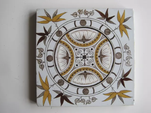 ANTIQUE VICTORIAN  AESTHETIC GEOMETRIC TRANSFER PRINT TILE - c1884 JACKSON BROS