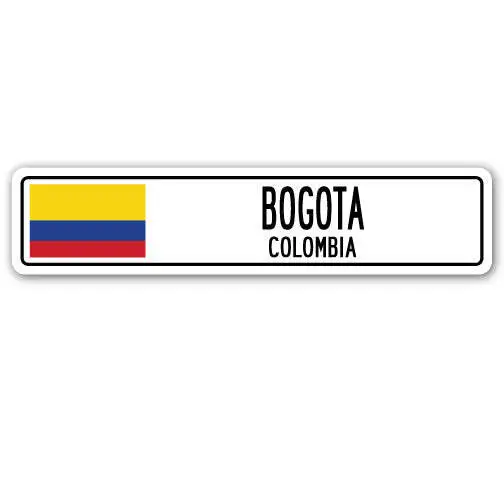 BOGOTA COLOMBIA Street Sign Colombian flag city country road wall gift
