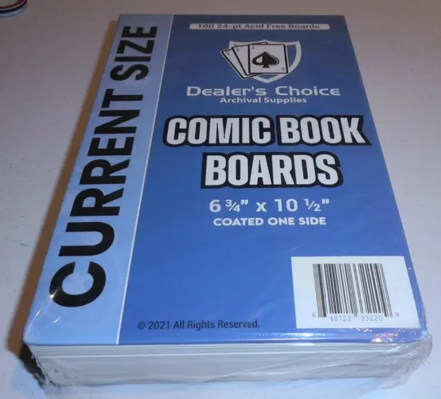 New - Dealer's Choice Comic Book Card Boards - current size - 6 3/4"x 10 1/2"