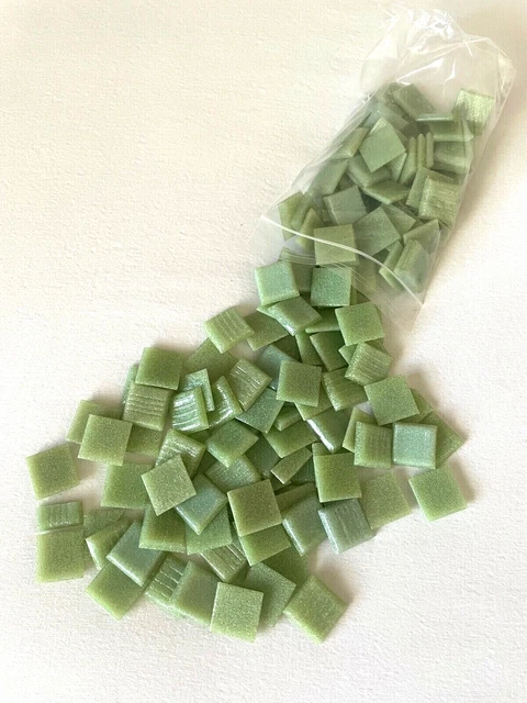 Mosaic Glass Tiles Celadon Bisazza 3/4" Vitreous Glass 1 Pound DIY Art Supplies
