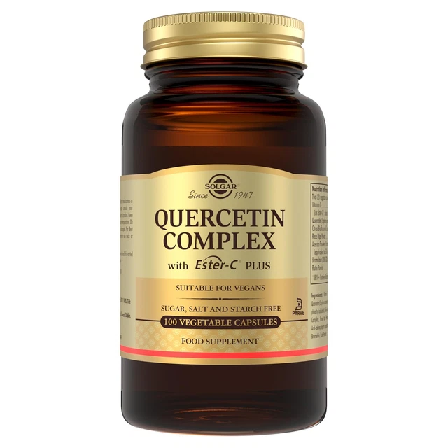 SOLGAR QUERCETIN COMPLEX Ester-C Bromelain Immune Support 100 Capsules ...