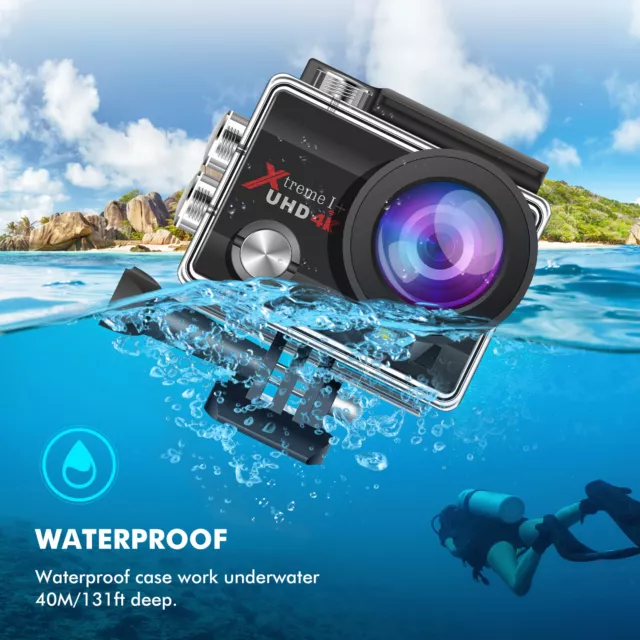 Campark 4K UHD 20MP Waterproof Sports Action Camera WiFi EIS Video Recorder Cam 3