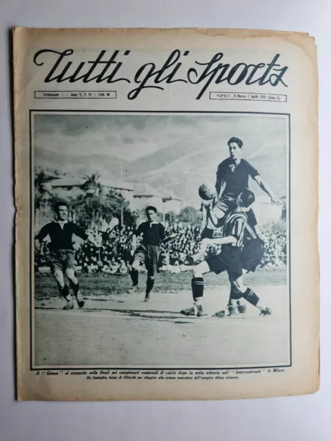 rivista TUTTI GLI SPORTS 1928 Numero 13 GENOA INTER