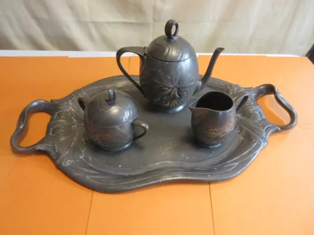 Gerhardi, 4-teilig mit Tablett, Kaffeeset, Teaset, Jugendstil, Teegarnitur,