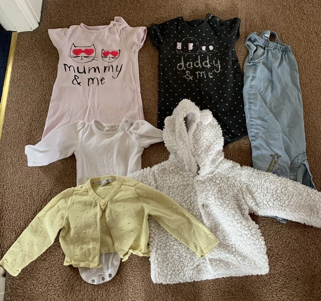Pacchetto vestiti bambina 9-12 mesi. 6 articoli. Jasper Conran, Next, M&S