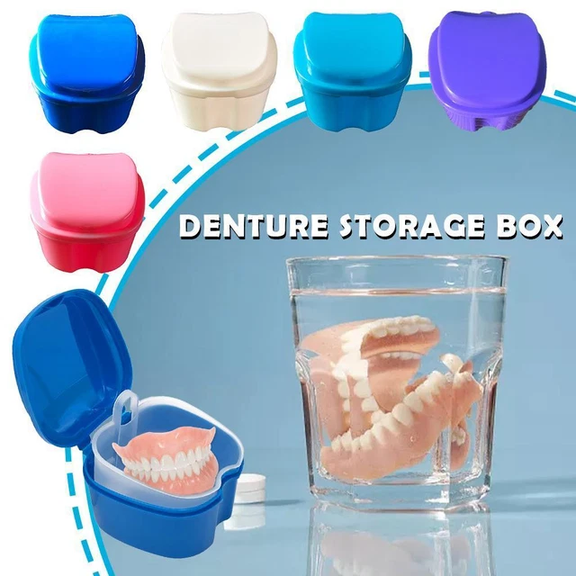 Contenitore denti finti scatola protesi custodia per pulizia dentale fantastica X5C9