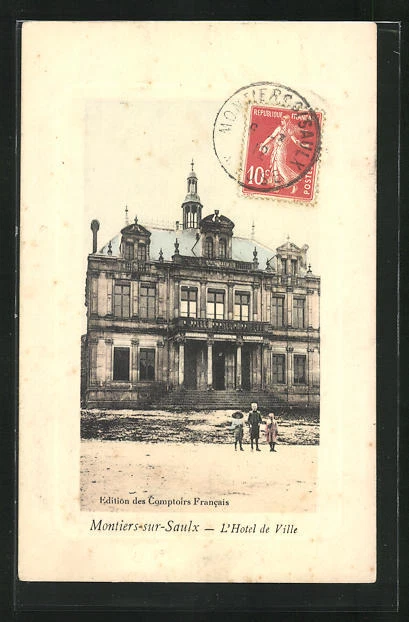 CPA gaufrée Montiers-sur-Saulx, L´Hotel de Ville 1912